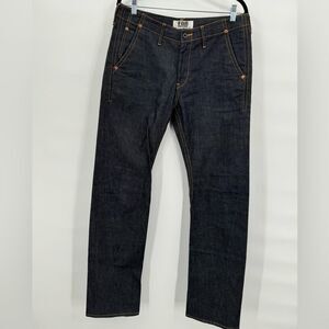 FOB Factory Japanese Selvaged Denim RARE Men's Jeans Dark Wash‎ Straight Size L